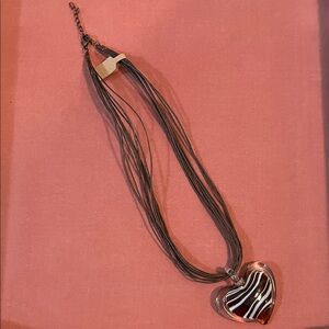 NWT  brown boho heart necklace